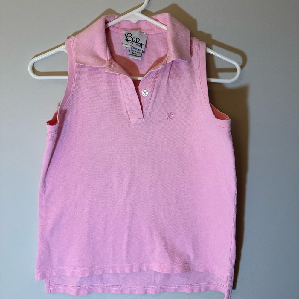 Lilly Pulitzer sleeveless golf polo small pink
